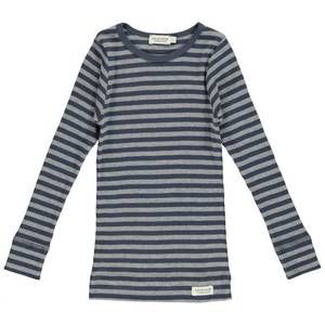 NEW MARMAR COPENHAGEN boys striped ribbed long sleeve shirt in blue/grey